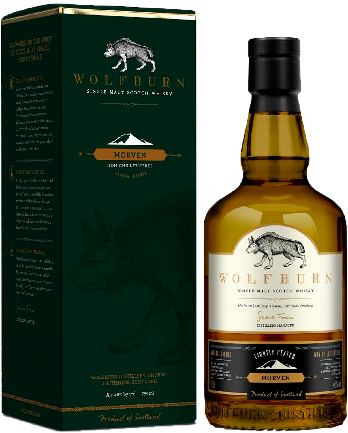 Волфбёрн Морвен Сингл Молт солодовый виски в подарочной упаковке 0.7 л