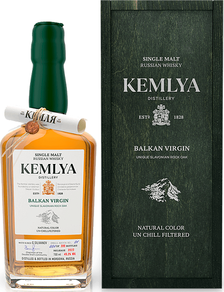 Kemlya Balkan Virgin Single Malt Russian Whisky (in wooden box), 0.7 л в Тюмени