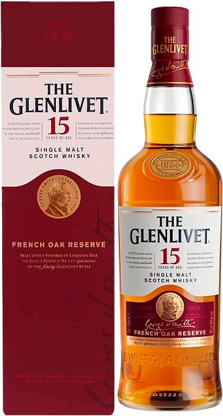The Glenlivet 15 y.o. The French Oak Reserve single malt scotch whisky (gift box), 0.7 л в Тюмени