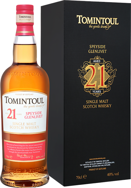 Виски Tomintoul Speyside Glenlivet Single Malt Scotch Whisky 21 YO (Подарочная упаковка), 0.7 л в Тюмени