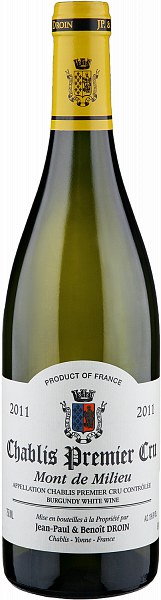 Mont de Milieu Chablis 1er Cru AOC Jean-Paul & Benoît Droin, 0.75 л в Тюмени